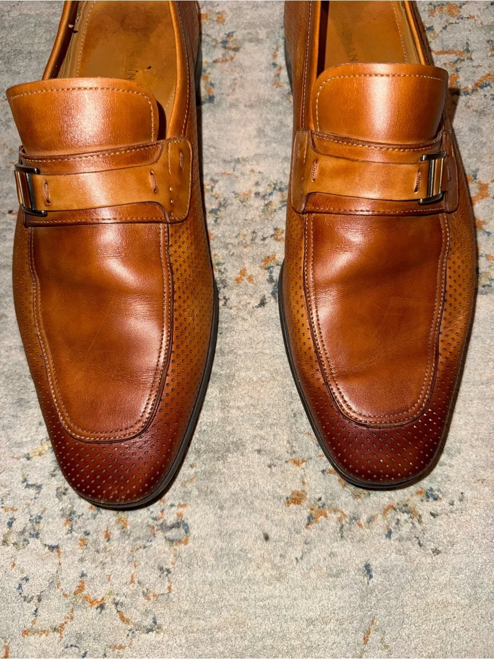 Men's Tan Leather Slip-On Loafers 9 1/2 9.5 Magnanni
